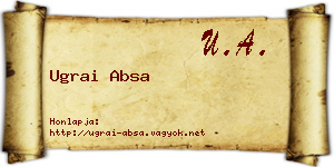 Ugrai Absa névjegykártya
